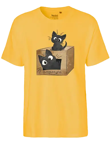 Amaze_me - katze, cat, neko, karton, meme, box, online shop, shopping - Fairtrade T-Shirt