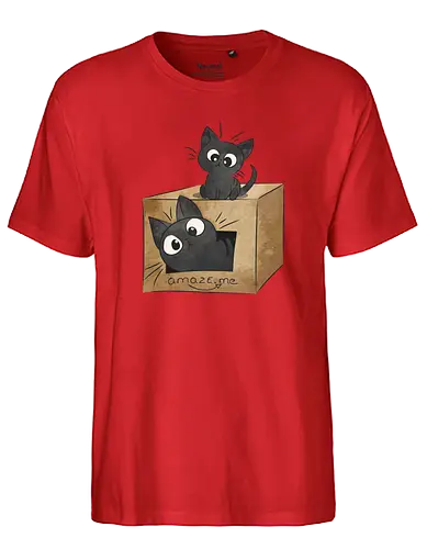 Amaze_me - katze, cat, neko, karton, meme, box, online shop, shopping - Fairtrade T-Shirt