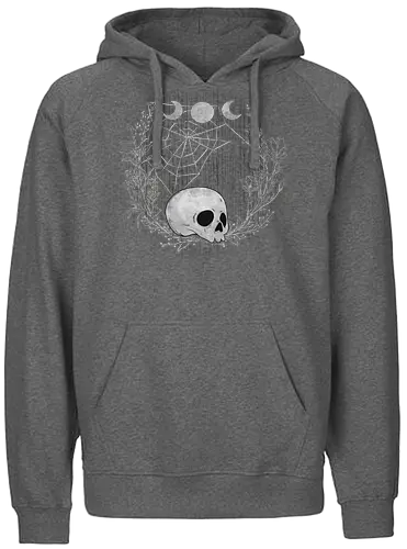 Skull love - skull, gothic, moon, blackmoon - Fairtrade Hoodie