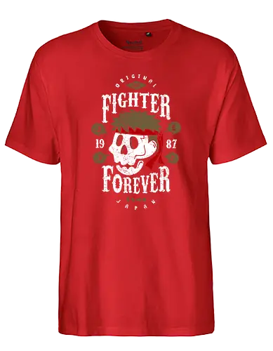 Fighter Forever - Ryu - street, guile, konsole, fighting, ken, ryu, fighter, gaming, gamer, retro, classic - Fairtrade T-Shirt