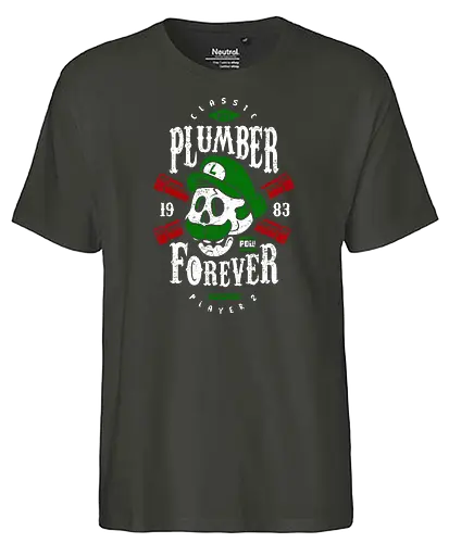 Plumber Forever - Player 2 - mario, luigi, kart, classic, games, gaming, retro - Fairtrade T-Shirt