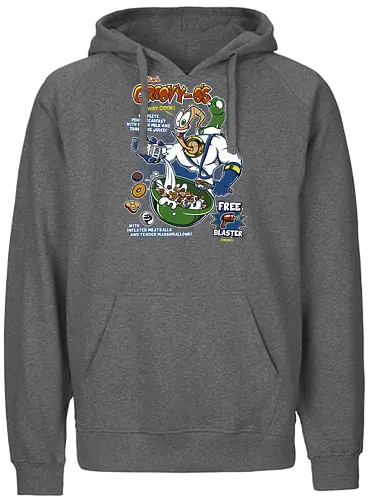 GroovyOs Cereal - jump'n'run, retrogames, rthworm jim - Fairtrade Hoodie