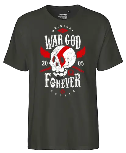 Wargod Forever - kratos, gaming, console, wargod, god, games, the boy, greek, mythology, olymp, spiel - Fairtrade T-Shirt
