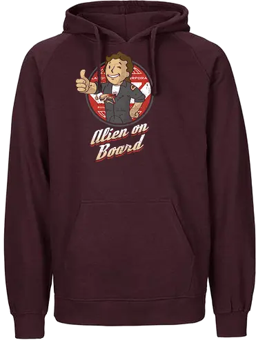 Alien on Board - alien, aliens, ripley, 50's, 50ger, wasteland - Fairtrade Hoodie