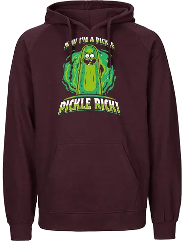 Now I'm A Pickle - picklerick, rick, morty, adult swim, olipop, adult, cartoon, trickfilm - Fairtrade Hoodie