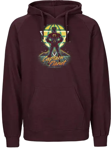 Retro Earth Defender - captain, planet, scifi, superhero - Fairtrade Hoodie