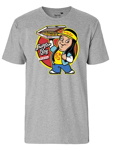 Pizza Boy - stranger, pizza, surfer, argyle - Fairtrade T-Shirt