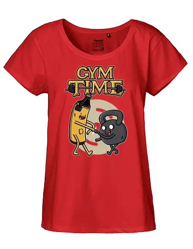 Gym Time - gym, adventure, cartoon, fitConsoles - Fairtrade Girl Shirt