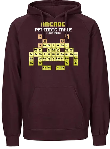Arcade Periodic Table - gaming, invader, space, periodic table - Fairtrade Hoodie