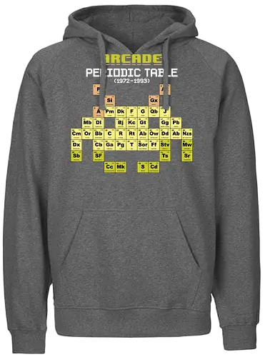 Arcade Periodic Table - gaming, invader, space, periodic table - Fairtrade Hoodie