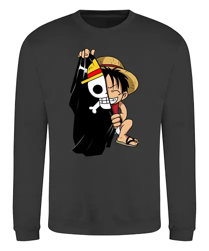 Luffy - ruffy, pirate, anime, manga, wan pisu, psychodelicia - Sweatshirt