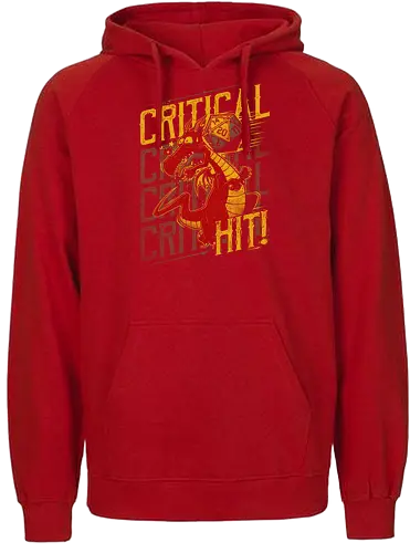 Super Critical Hit - rpg, roleplay, pen and paper, pnp, dice, würfel, critical, hit, w20, d20, dragon, slayer - Fairtrade Hoodie