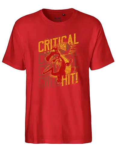 Super Critical Hit - rpg, roleplay, pen and paper, pnp, dice, würfel, critical, hit, w20, d20, dragon, slayer - Fairtrade T-Shirt