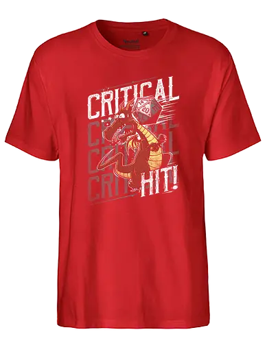 Super Critical Hit - rpg, roleplay, pen and paper, pnp, dice, würfel, critical, hit, w20, d20, dragon, slayer - Fairtrade T-Shirt