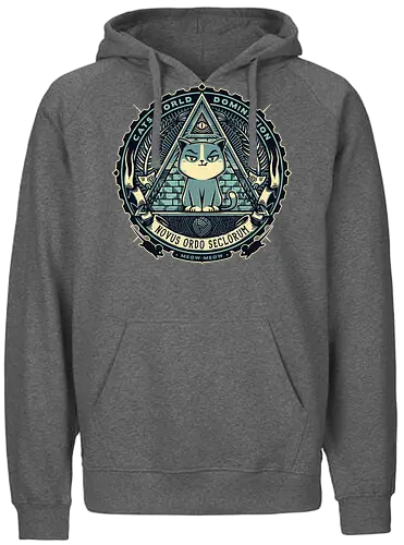 Illumeownati - illuminati, katze, verschwörung, geheimbund, weltherrschaft, cat - Fairtrade Hoodie