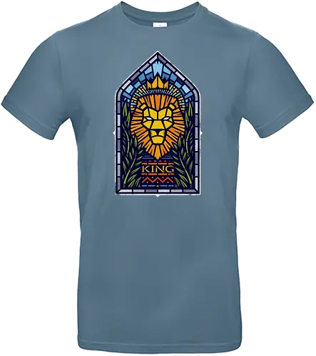 King - löwe, könig, film, remake, mosaik, king, lion, animated, cgi, classic, zeichentrick, bleiglasfenster, kirchenfenster - Standard T-Shirt