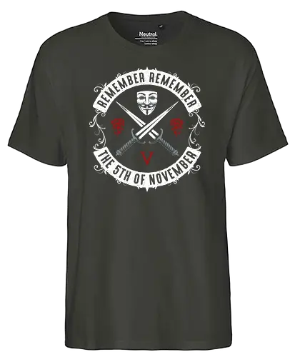 November V - v, vendetta, comic, film - Fairtrade T-Shirt