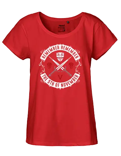 November V - v, vendetta, comic, film - Fairtrade Girl Shirt