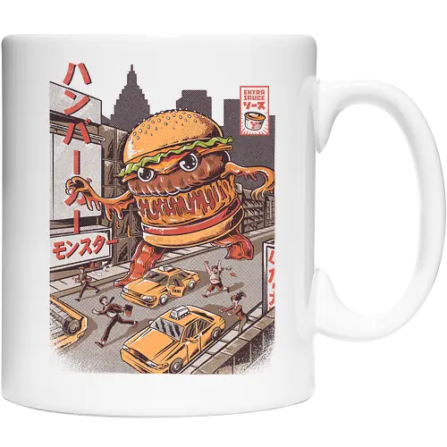 Burgerzilla - burger, ilustrata, kaiju, fast food, hamburger, japan