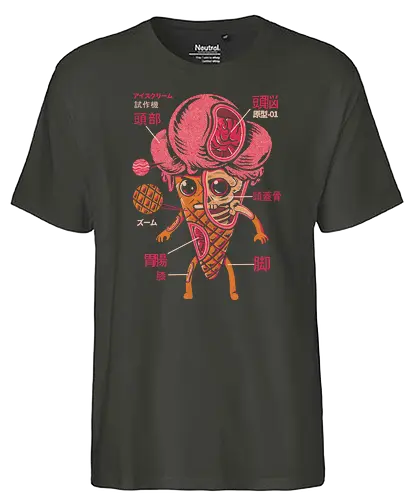Ice cream kaiju - ilustrata, kaiju, ice cream, ice cream cone - Fairtrade T-Shirt
