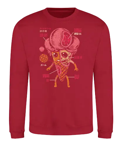 Ice cream kaiju - ilustrata, kaiju, ice cream, ice cream cone - Sweatshirt