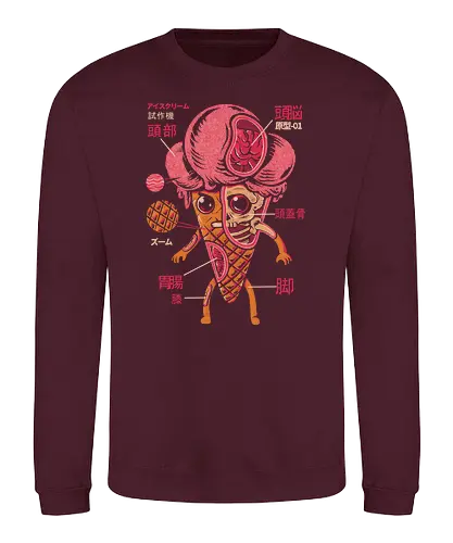 Ice cream kaiju - ilustrata, kaiju, ice cream, ice cream cone - Sweatshirt