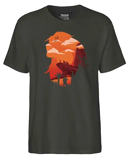 Circle of Life - film, ilustrata, movies, silhouette, löwe, lion, zeichentrick, klassiker, classic movie, cartoon, trickfilm - Fairtrade T-Shirt