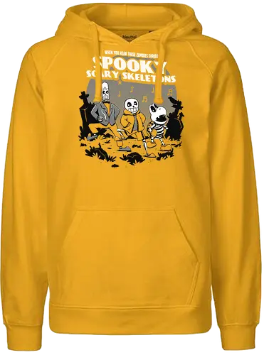 Spooky Scary Skeletons - grim fandango, cartoon, 30's cartoon, halloween, spooky, horror, sing, skeletons, classic gaming, gaming, sans, Tale, dry bones - Fairtrade Hoodie