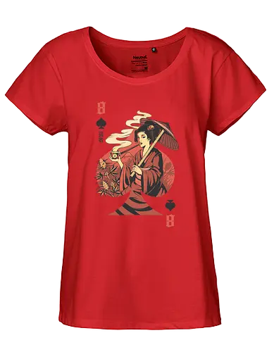 Weed Geisha - weed, ganja, geisha, japan, nippon, card game, card, kartenspiel, fun - Fairtrade Girl Shirt