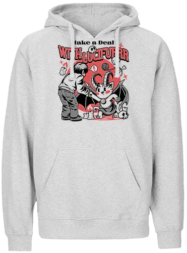 Lucifurrr - lucifer, luzifer, satan, teufel, demon, cat, devil, horns, evil, pentagram, skull, skulls, deal, purr - Fairtrade Hoodie