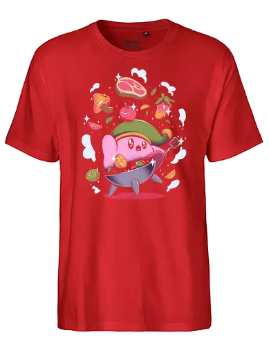 Pink Boy Cooking - pink, round, classic games, gaming, retro, cooking, wild, vegetables, gemüse, Hero of Time, mt, Breath - Fairtrade T-Shirt