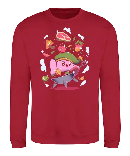 Pink Boy Cooking - pink, round, classic games, gaming, retro, cooking, wild, vegetables, gemüse, Hero of Time, mt, Breath - Sweatshirt