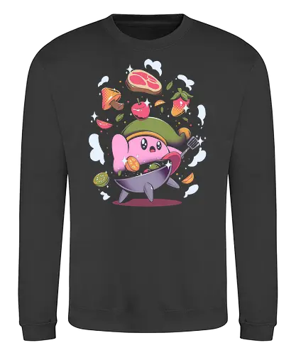 Pink Boy Cooking - pink, round, classic games, gaming, retro, cooking, wild, vegetables, gemüse, Hero of Time, mt, Breath - Sweatshirt