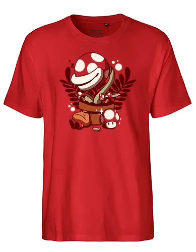 Nap Time - sleep, nickerchen, schlaf, mario, Piranha, mushroom, pilz - Fairtrade T-Shirt