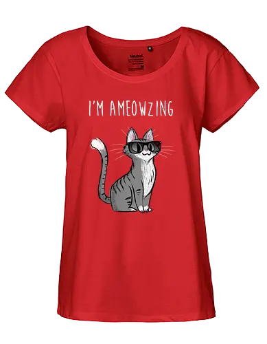I'm Ameowzing - cat, ursulalopez, katze, meow, miau - Fairtrade Girl Shirt
