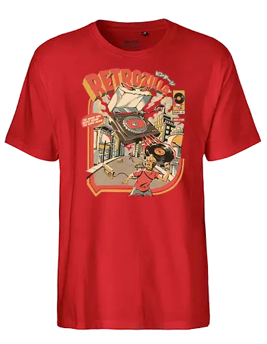 Retro Soundzilla - retro, platte, plannenspieler, vinyl, attack, kaiju - Fairtrade T-Shirt