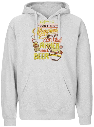 Ramen and Beer - ramen, beer, bier, Statement, HappiConsoles - Fairtrade Hoodie