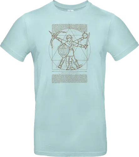 Vitruvian Hero of Time - vitruvian man, da vinci, leonardo, gaming, Hero of Time - Standard T-Shirt
