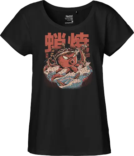 Takoyaki Attack Black Version - takoyaki, monster, attack, food, essen, fun - Fairtrade Girl Shirt