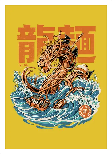 Black Great Ramen Dragon off Kanagawa