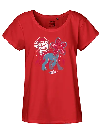 Demodog - stranger kids, demo, pony, series, tv, lucas, dustin, mike, will, eleven, dog, hund - Fairtrade Girl Shirt