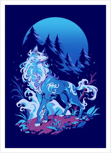 Spiritual Aqua Wolf