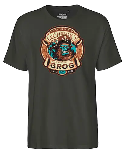 Le Chuck's Grog - rum, monkey island, le chuck, pirate, lucasarts - Fairtrade T-Shirt
