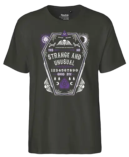 Strange and Unusual - goth, witchcraft, witch, dark, living, ouija, demon, death - Fairtrade T-Shirt