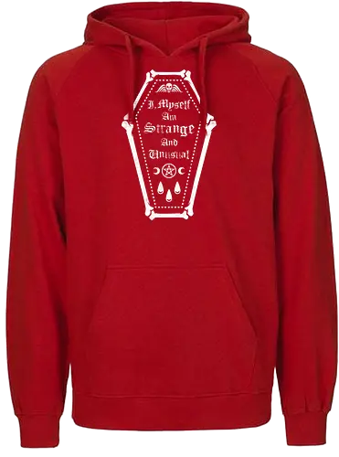 I am Strange and Unusual - goth, witchcraft, witch, dark, living, ouija, strange, unusual, demon, death - Fairtrade Hoodie