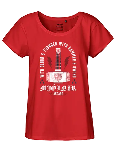 Thunder God - mjölnir, thors hammer, thor, odin, nordic gods, edda, asgard - Fairtrade Girl Shirt