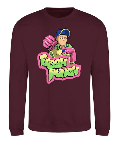 Fresh Punch - one punch man, fresh prine of bel air, mashup, anime, manga, saitama - Sweatshirt