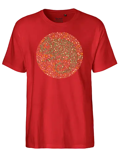 Ishihara Chameleon - Chameleon, Chamäleon, hidden, farbenblind, Coloful, bunt - Fairtrade T-Shirt