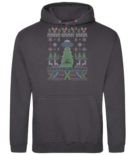 The X mas - x-mas, x-files, weihnachten, mashup, fun, aliens, conspiracy, Ugly christmas swter - Standard Hoodie