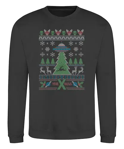 The X mas - x-mas, x-files, weihnachten, mashup, fun, aliens, conspiracy, Ugly christmas swter - Sweatshirt